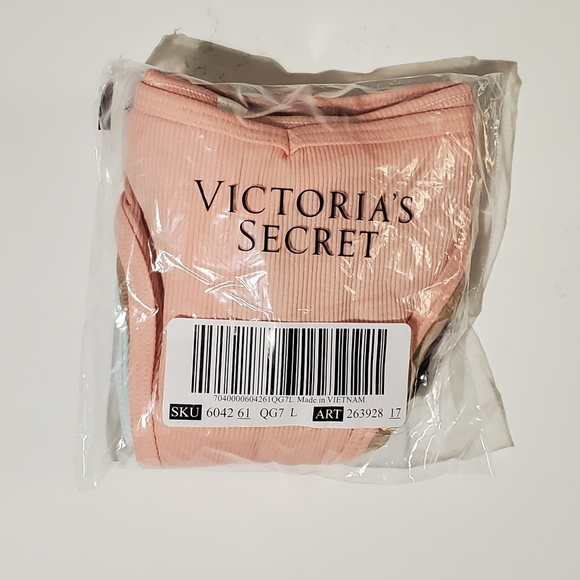 Pink Victoria's Secret 5-PACK COTTON THONG UNDERWEAR Size L - Picture 2 of 5